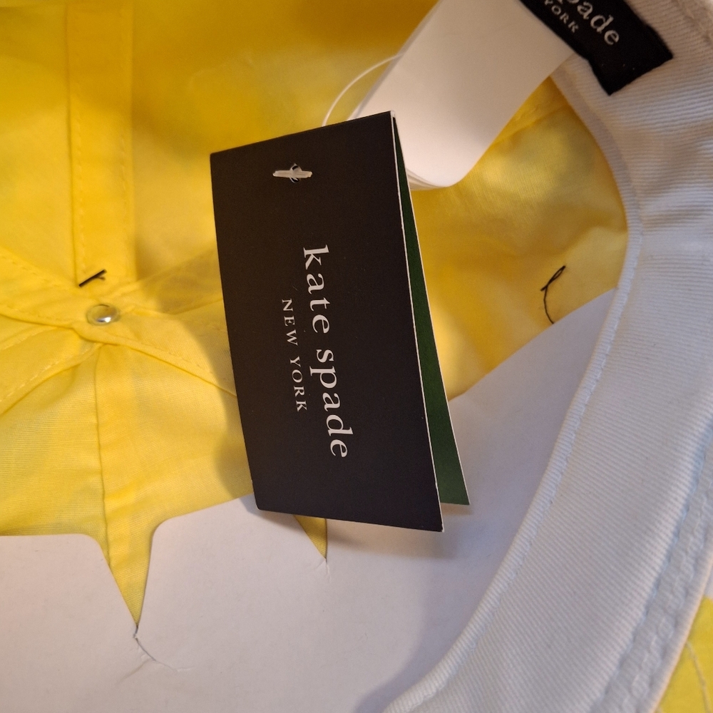 Kate Spade Lemon Printed Slim Bifold Wallet, Cap/ Hat, And Bag Charm Keychain - Picture 10 of 16